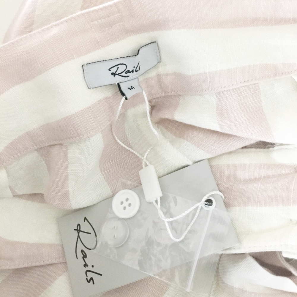 Rails Katy Stripes Shorts Size M New Pink & White - Picture 6 of 8
